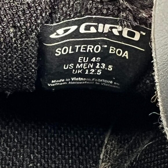 Giro Mens Black Solid Cylinder II Soltero Boa Leather Size 13.5 Cycling Shoes